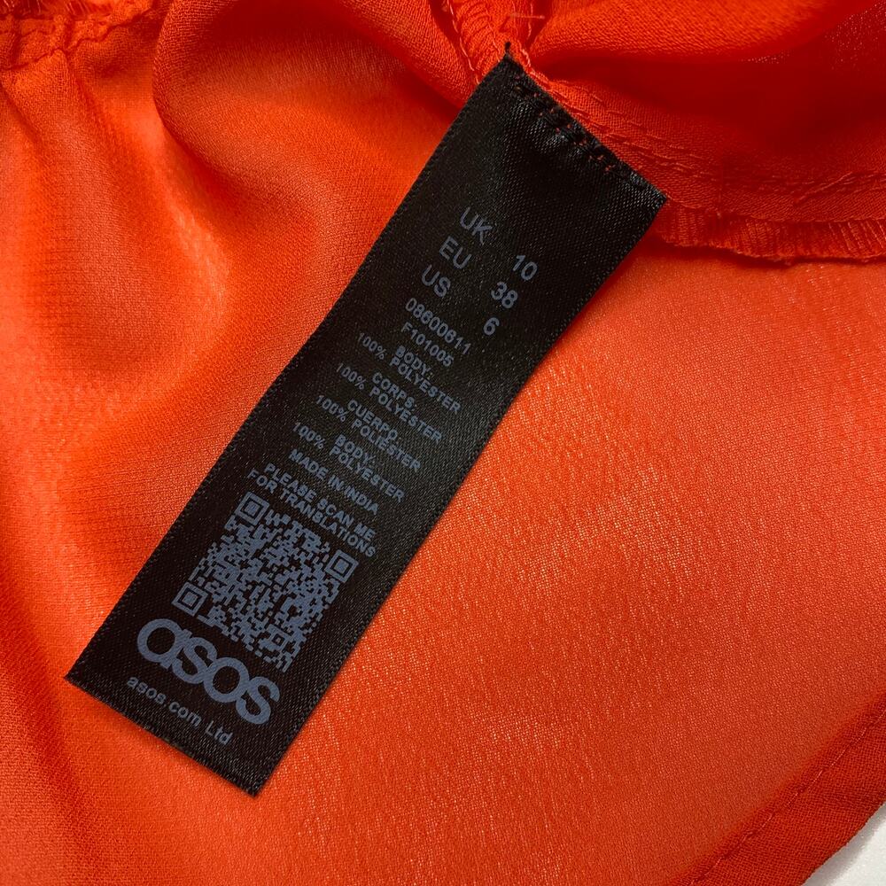 ASOS | Orange Open Front Ruffle Blouse - Picture 6 of 6